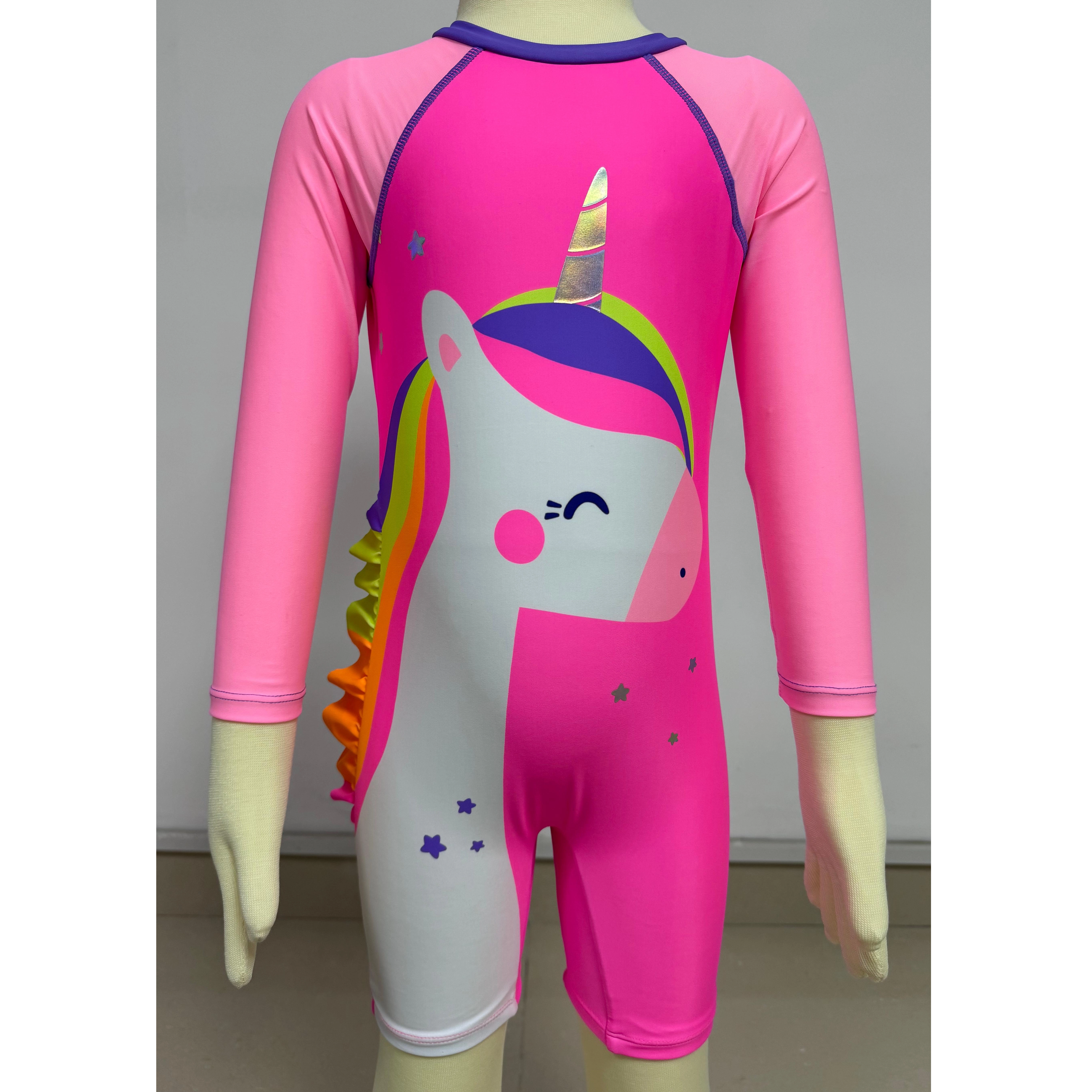  Maiô infantil Rashguard infantil aop com zíper traseiro personalizado disponível