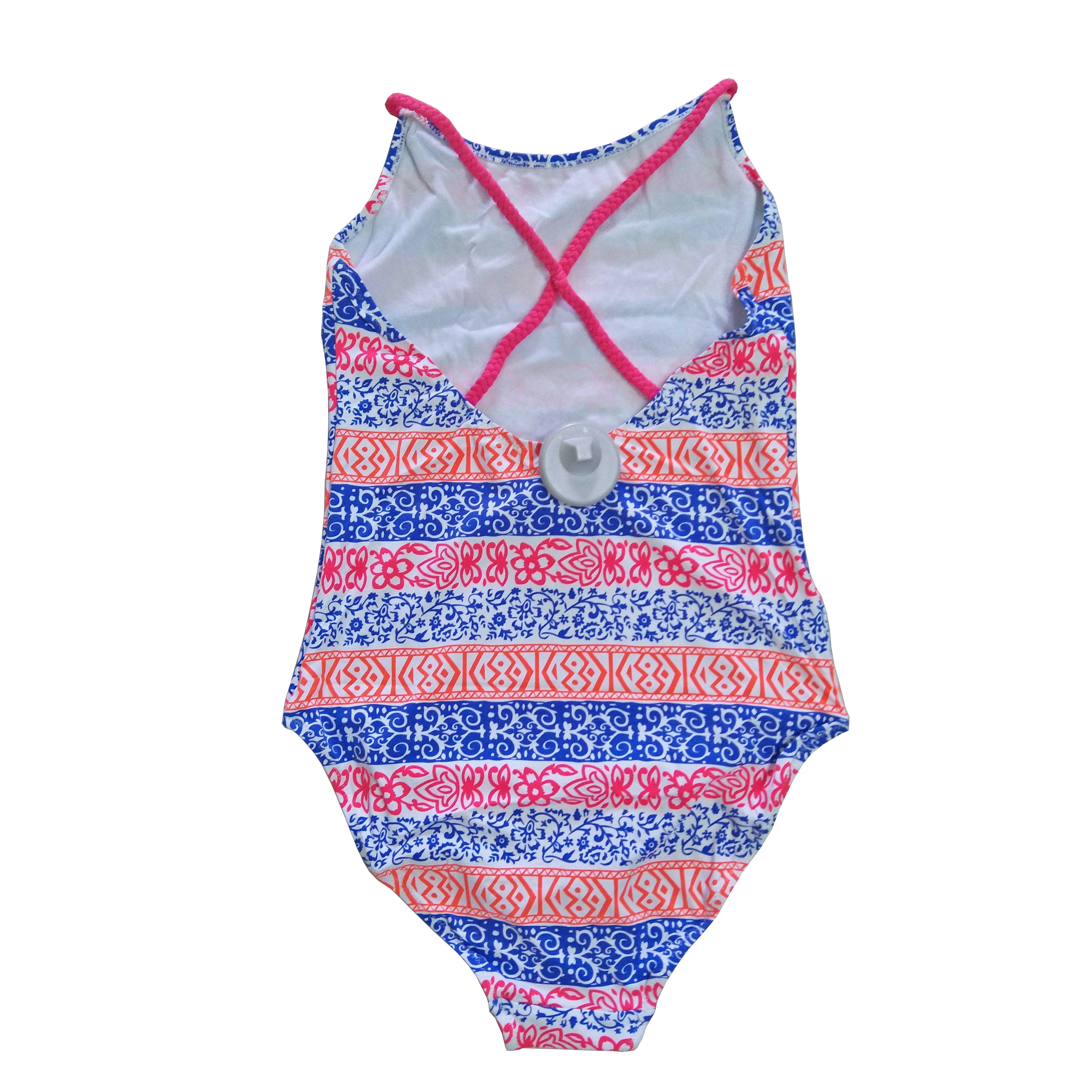 Maiô para meninas, roupa de banho infantil, peça única com AOP e alças trançadas, roupa de praia, roupa de banho, pedidos OEM aceitos