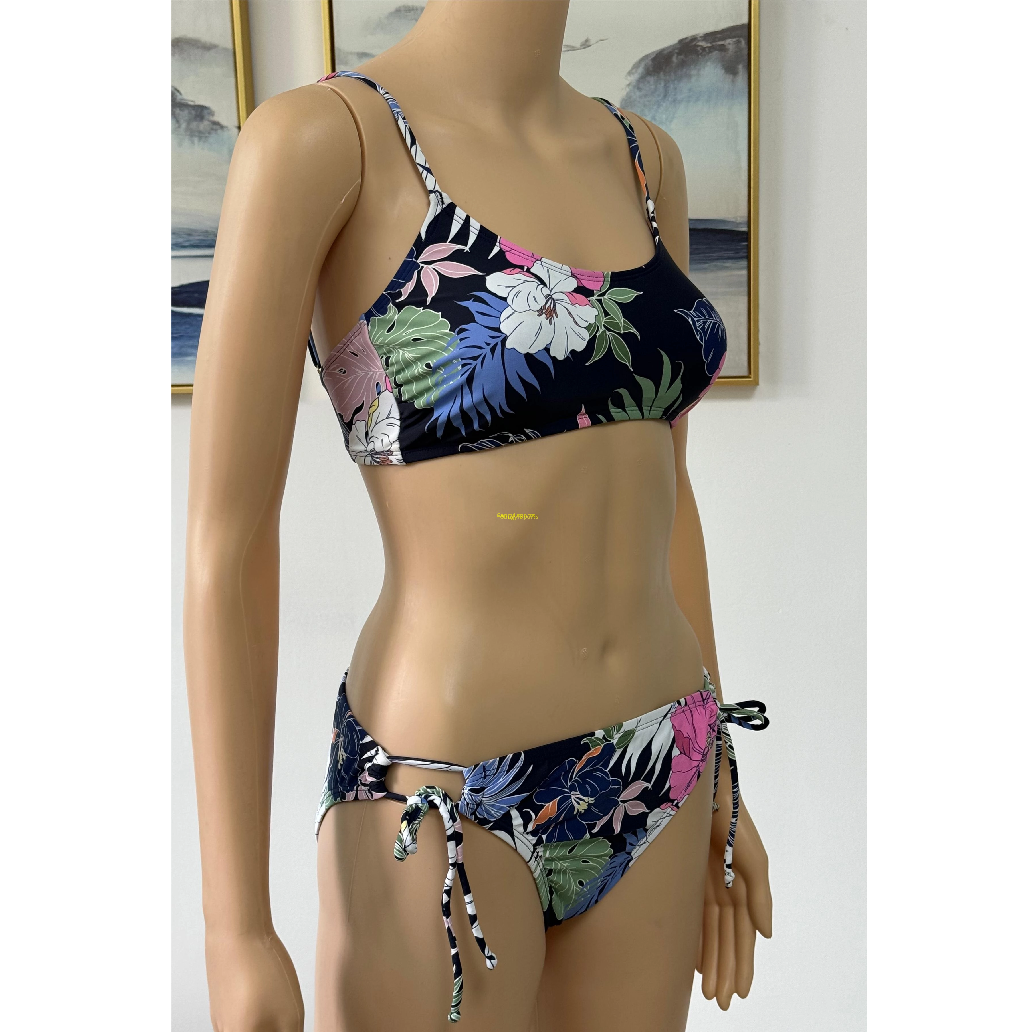 Biquíni feminino, maiô de duas peças, roupa de praia, bandeau com pedidos OEM AOP aceitos