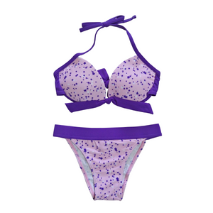 Biquíni para meninas, maiô de duas peças, roupa de banho infantil com copos, personalizado disponível, pedidos oem aceitos