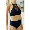 Biquíni feminino, maiô de duas peças, roupa de praia, malha, frente, sólido, pedidos oem aceitos