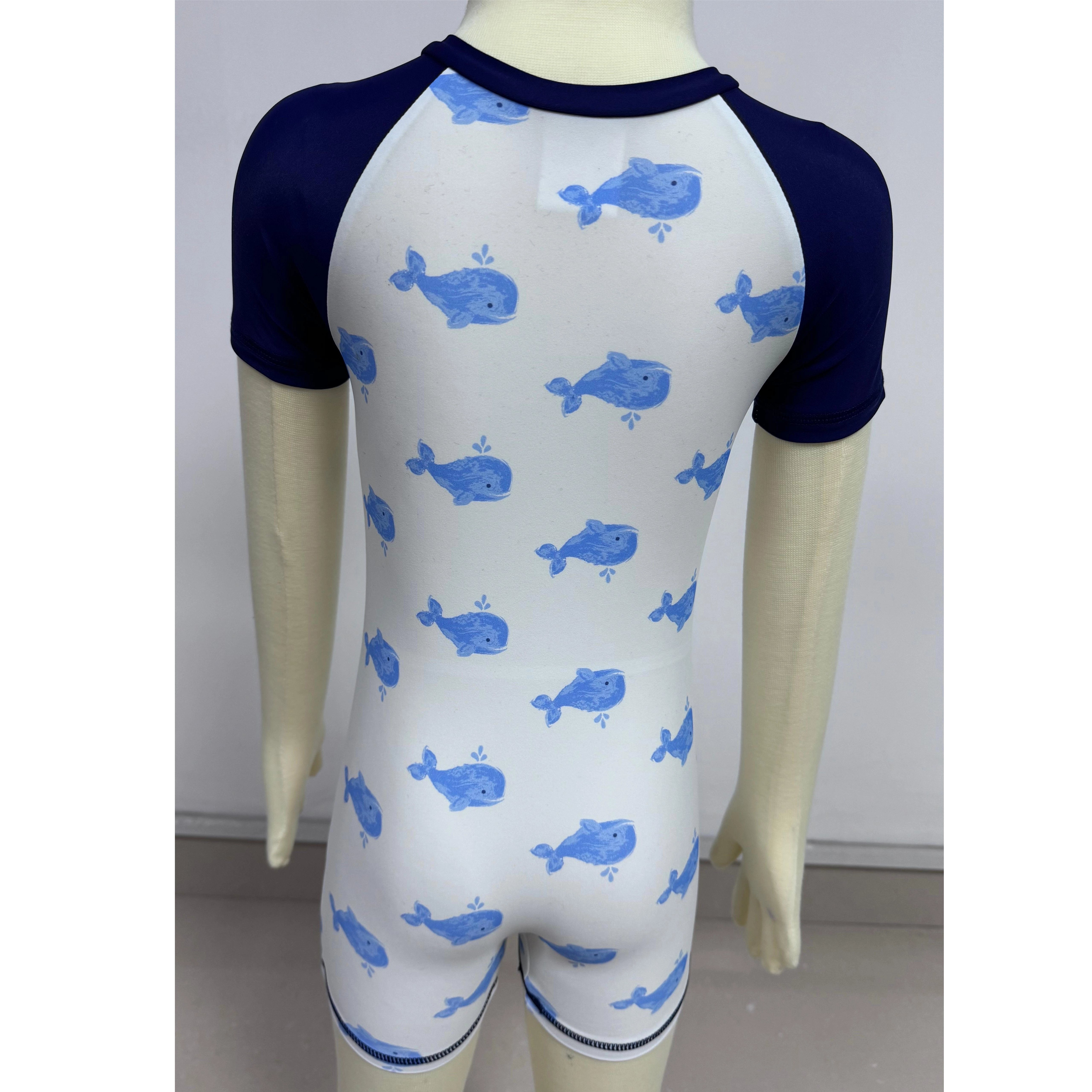  Maiô infantil Rashguard infantil aop com zíper frontal personalizado disponível