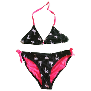 Biquíni para meninas, maiô de duas peças para meninas, roupa de banho infantil com AOP personalizado disponível, pedidos OEM aceitos