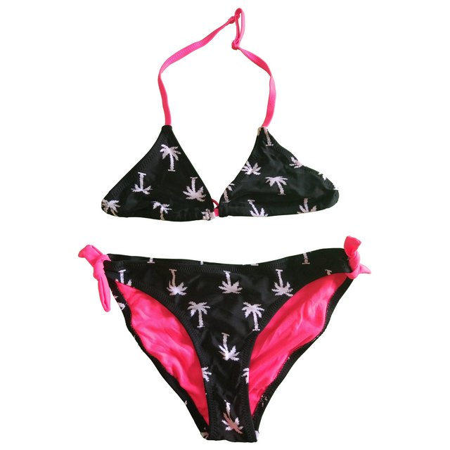 Biquíni para meninas, maiô de duas peças para meninas, roupa de banho infantil com AOP personalizado disponível, pedidos OEM aceitos