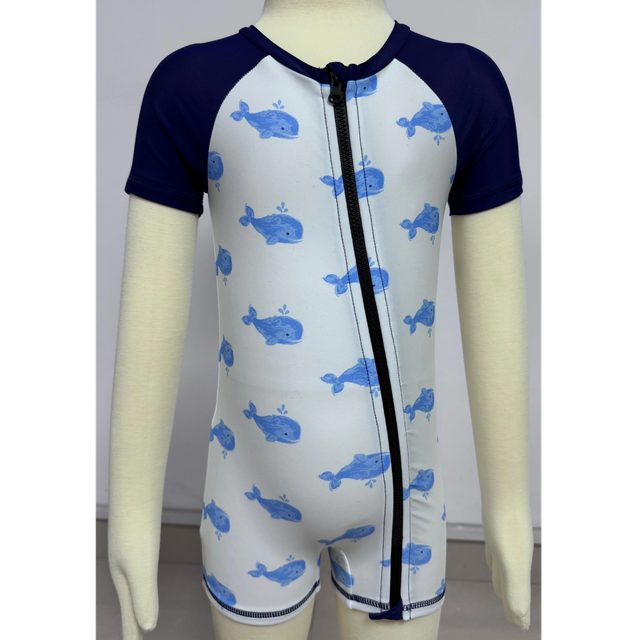  Maiô infantil Rashguard infantil aop com zíper frontal personalizado disponível