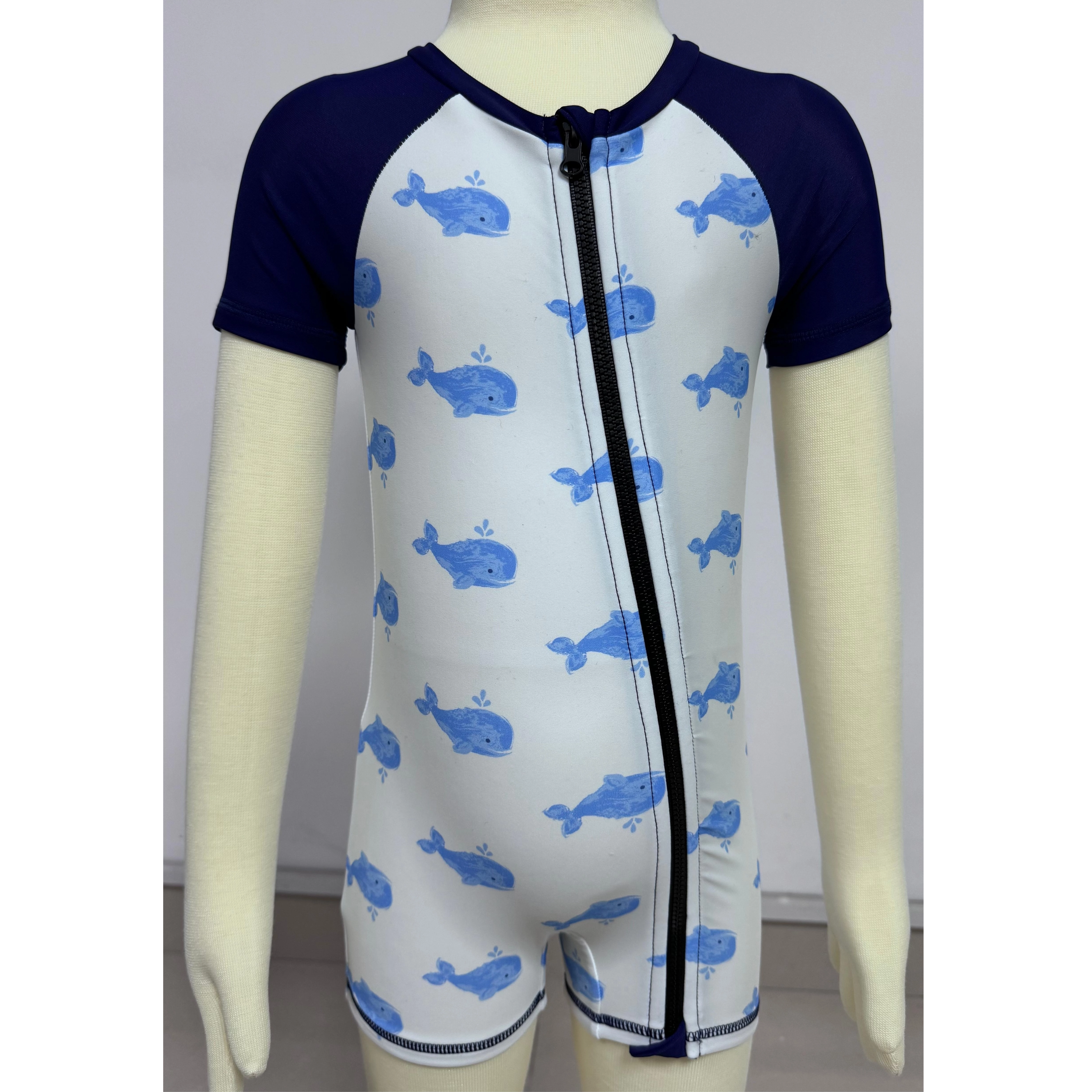  Maiô infantil Rashguard infantil aop com zíper frontal personalizado disponível