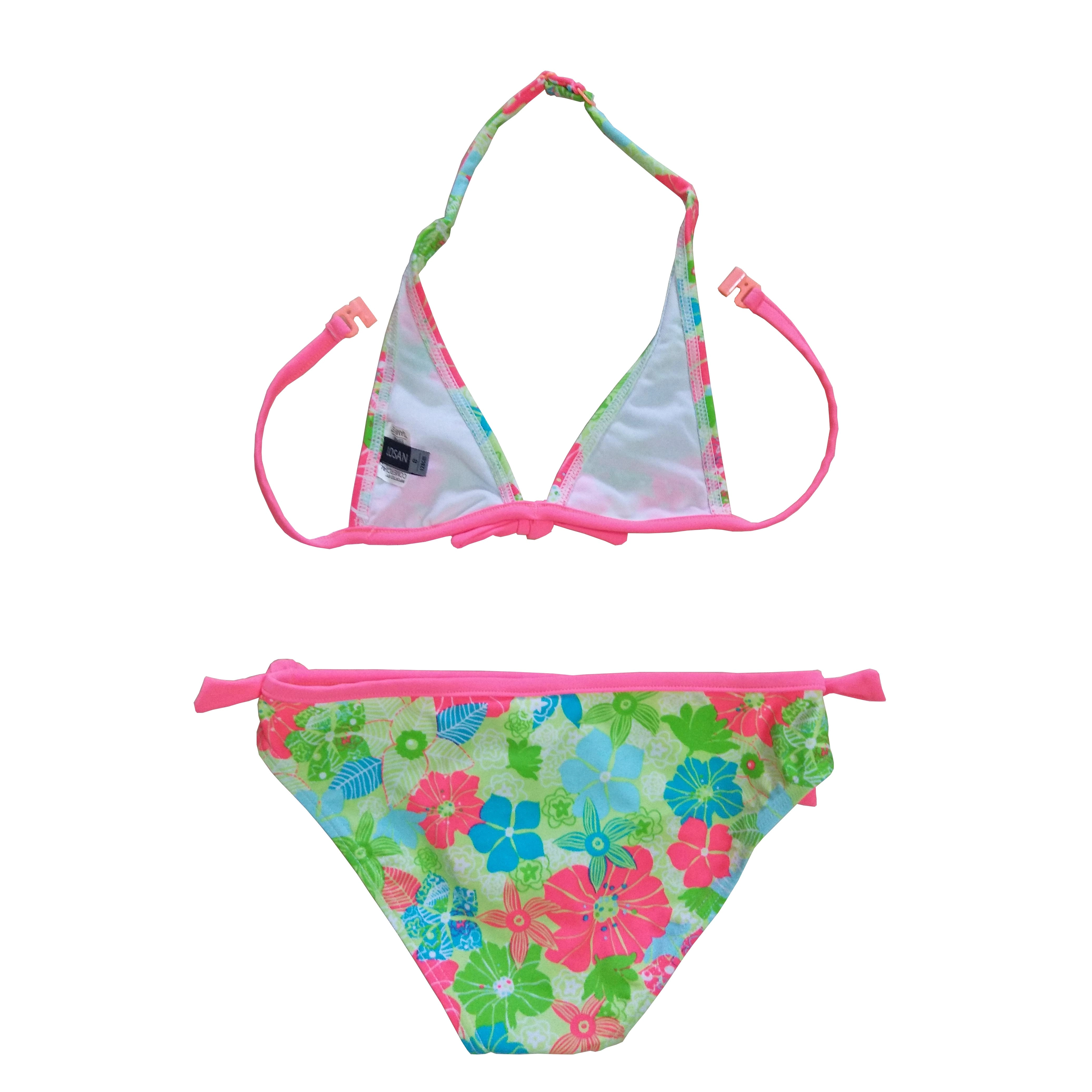 Biquíni para meninas, maiô de duas peças, roupa de banho infantil com top triangular personalizado disponível, pedidos oem aceitos