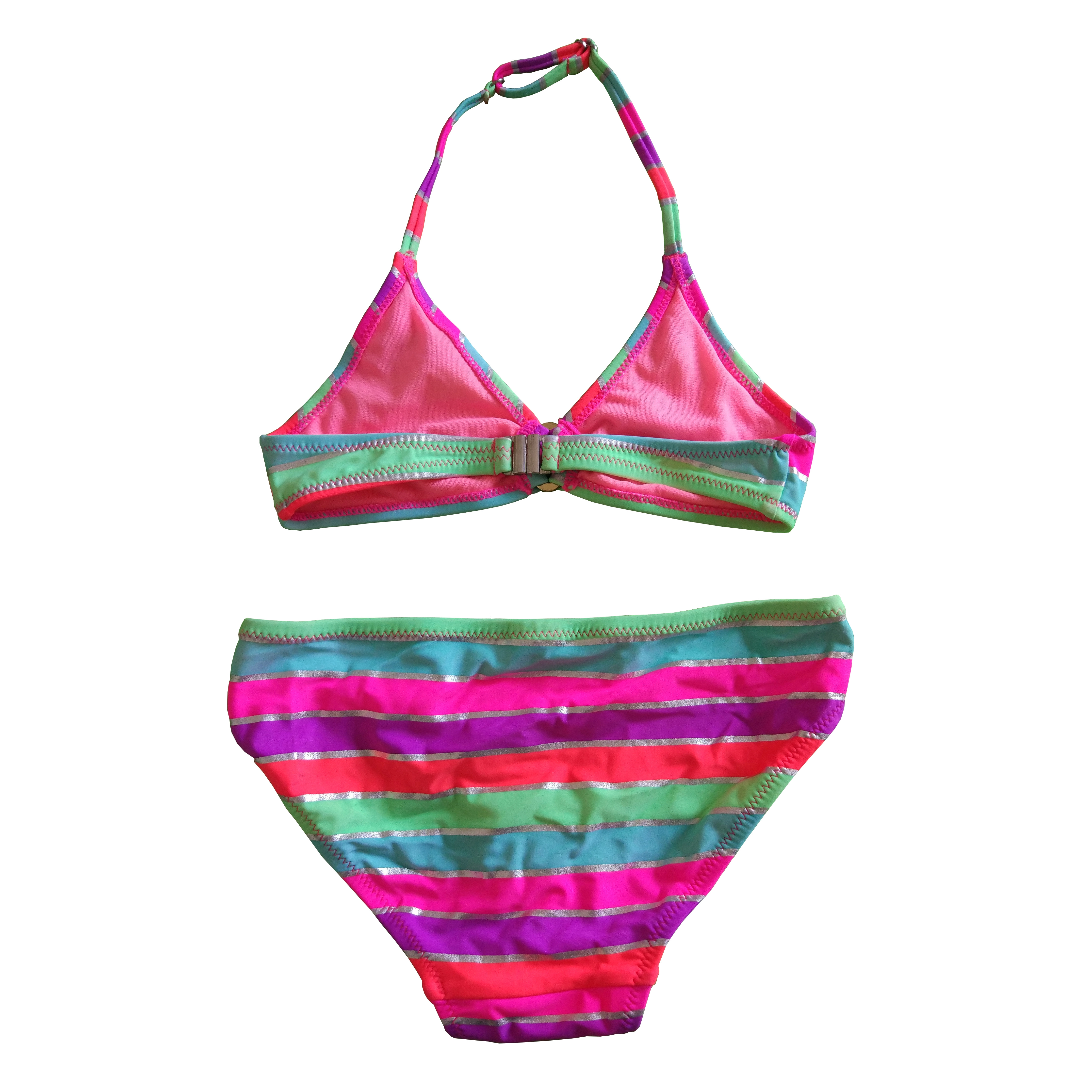 Biquíni de duas peças para meninas, roupa de banho para meninas, roupa de banho infantil, estampa completa com folha personalizada disponível, pedidos oem aceitos