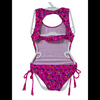Maiô infantil para meninas com estampa completa com arcos de abertura. Pedidos OEM aceitos