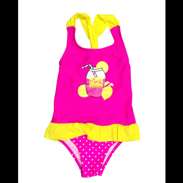 Maiô infantil para meninas, peça única com babados na cintura, roupa de praia, roupa de banho, pedidos oem aceitos