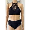 Biquíni feminino, maiô de duas peças, roupa de praia, malha, frente, sólido, pedidos oem aceitos