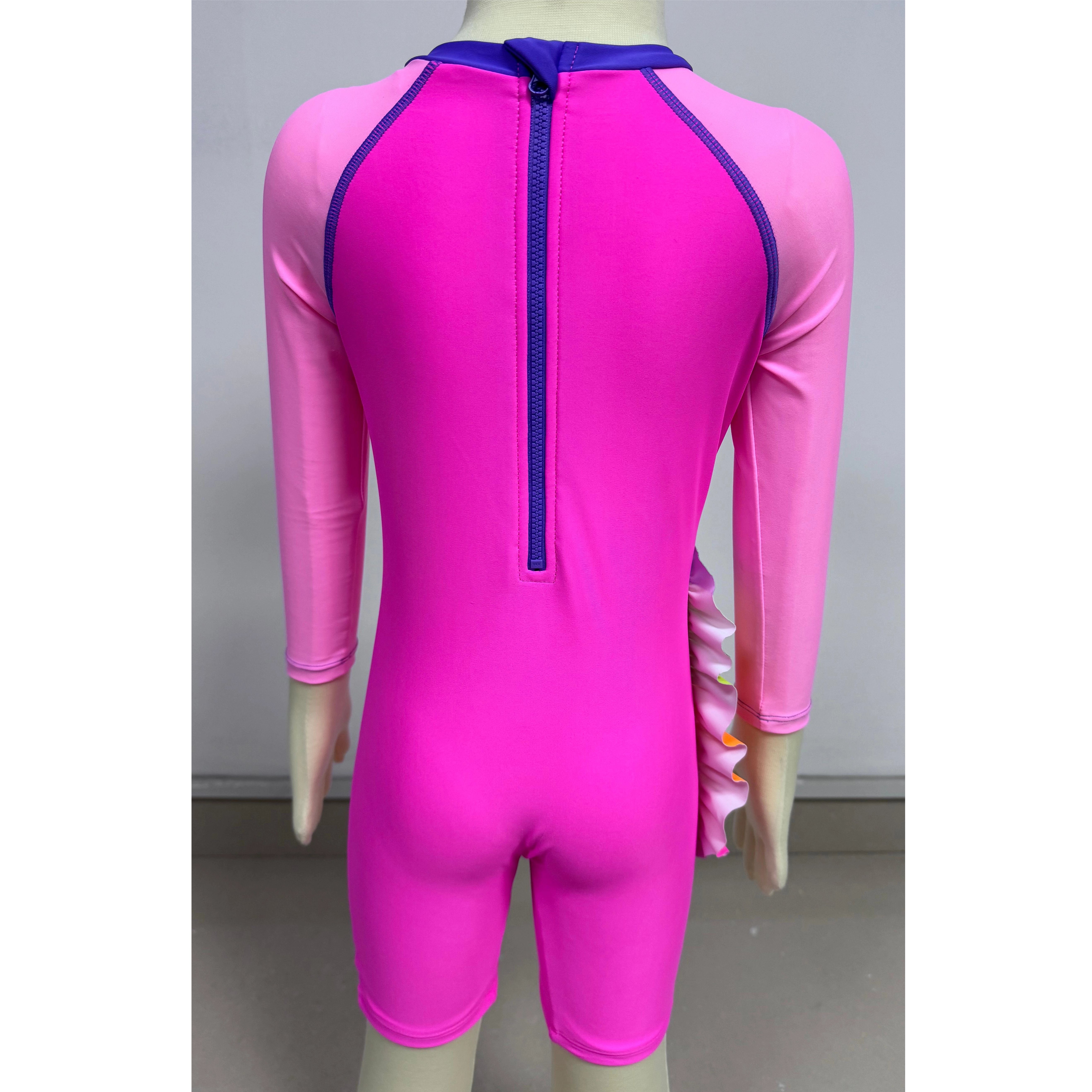  Maiô infantil Rashguard infantil aop com zíper traseiro personalizado disponível