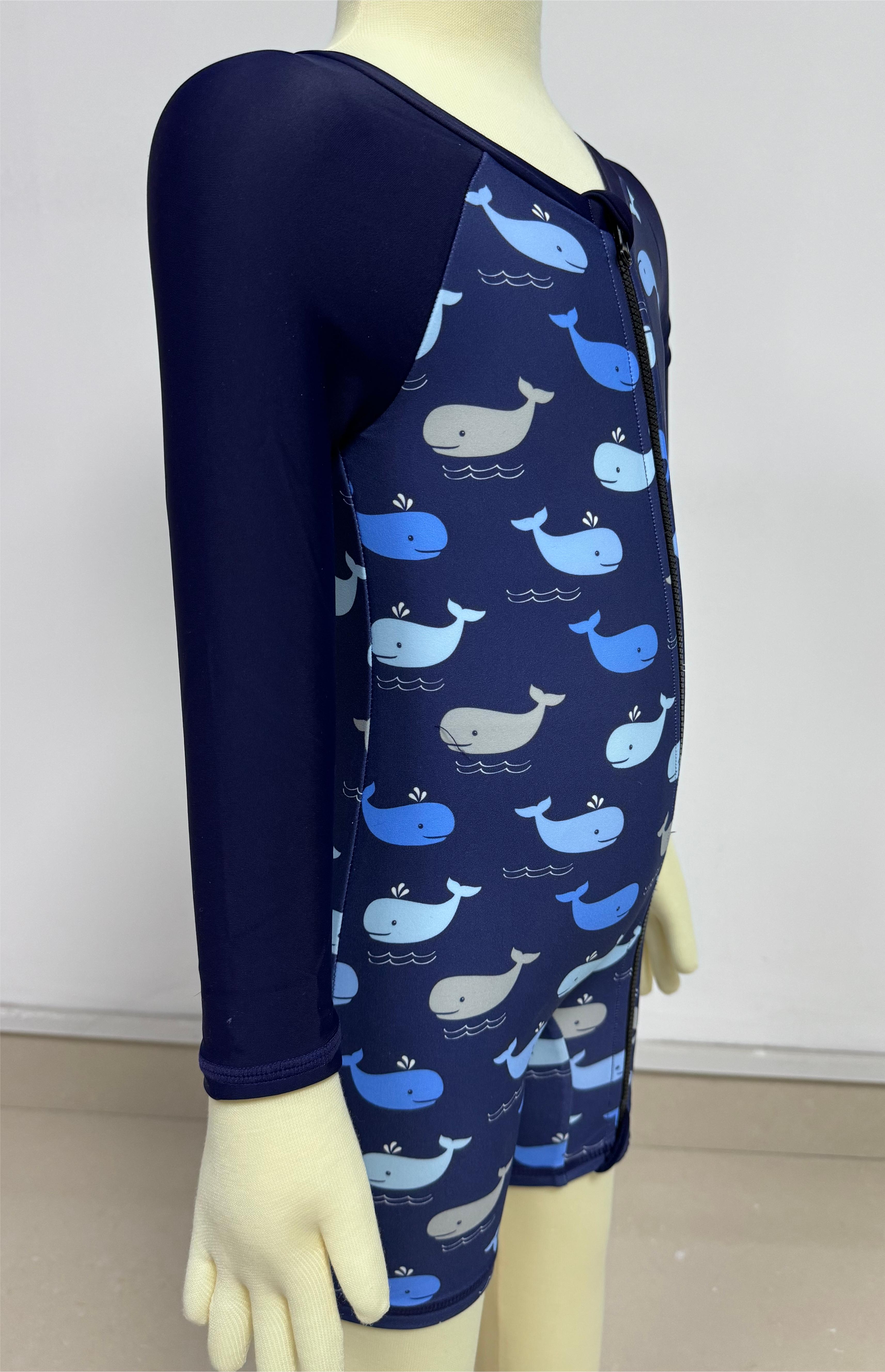  Maiô infantil Rashguard infantil aop manga comprida com zíper frontal personalizado disponível