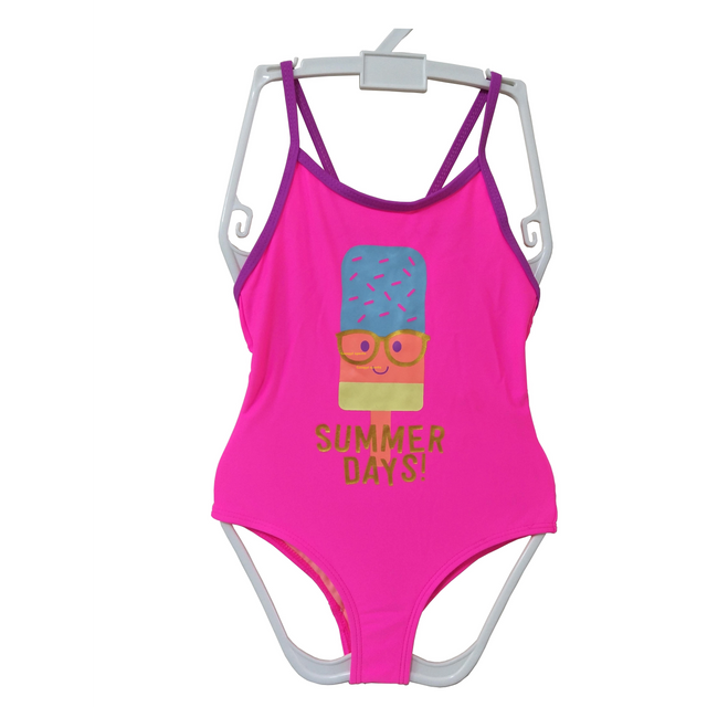 Maiô infantil para meninas, peça única com estampa frontal, roupa de praia, roupa molhada, pedidos oem aceitos